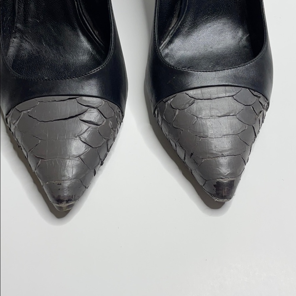 Saint Laurent, Python Toe Janis Pumps - image 3